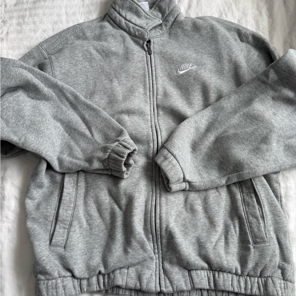 Nike Heather Gray Fleece Jacket